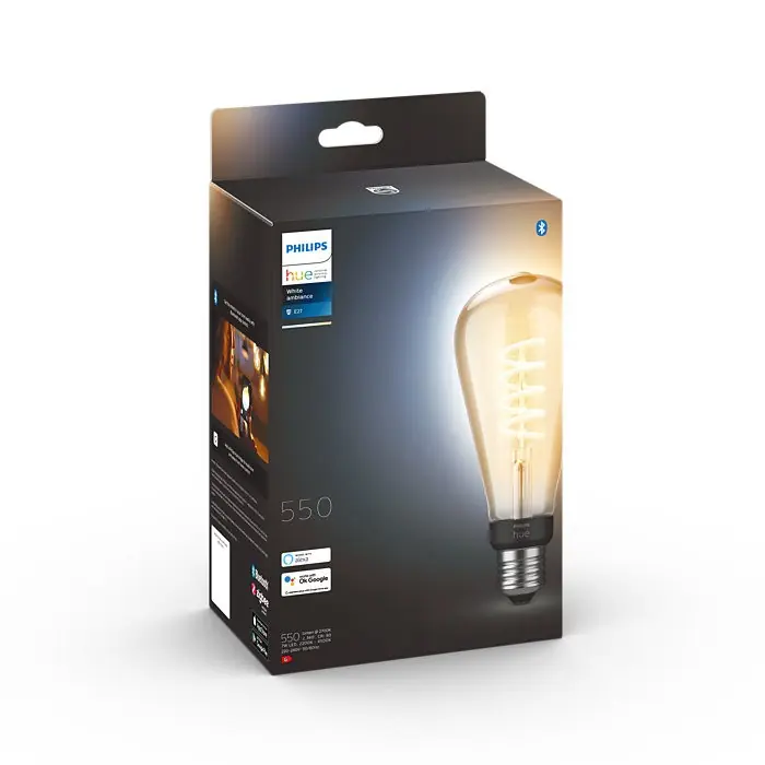 Philips Hue 8719514301504 LED szénszálas izzó ST72 1x7W E27 550lm 2200-4500K - White Ambiance, szabályozható, Bluetooth Biztonságos fizetés