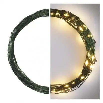 Emos D3AW04 karácsonyi nano fényfüzér 7,5m 75 LED 2,4W IP44 - meleg fehér, időzítő, zöld Ne maradj le
