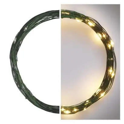 Emos D3AW03 karácsonyi nano fényfüzér 4m 40 LED 2,4W IP44 - meleg fehér, időzítő, zöld Legkelendőbb