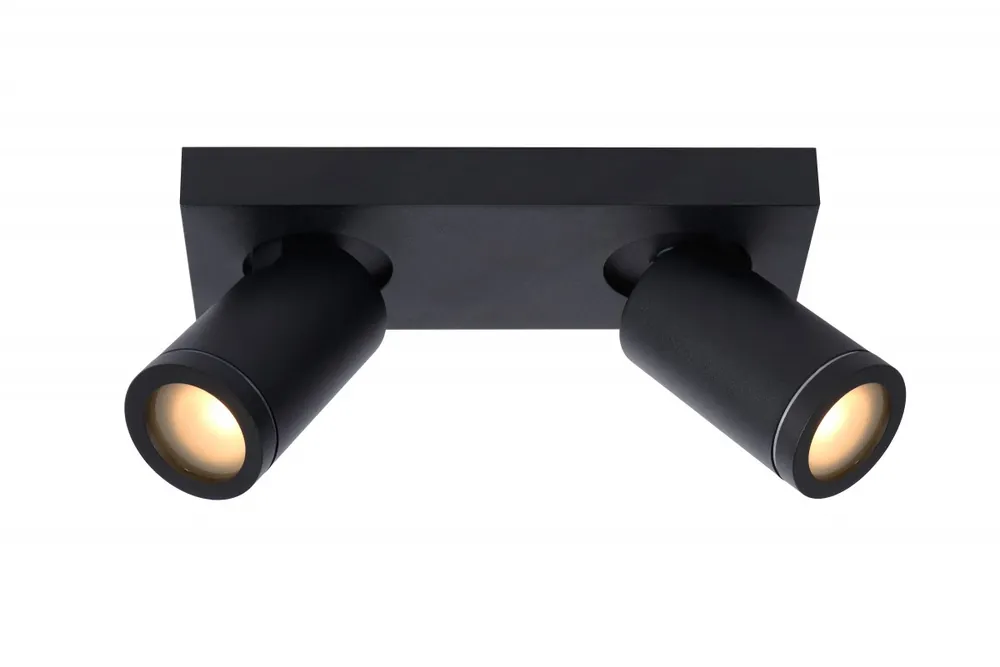 Lucide 09930/10/30 mennyezeti spotlámpa 2x5W LED GU10 2320lm 2200K/3000K IP44 - az izzó a csomag tartalma, fekete, állítható, szabályozható, CCT Ne maradj le