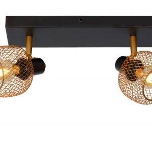 Újdonság Lucide 77978/02/02 mennyezeti spotlámpa Maren 2x40W E14 - sárgaréz, állítható, szabályozható