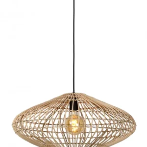 Szuper akció Lucide 03435/56/72 mennyezeti függőlámpa Magali 1x40W E27 - világos fa, rattan, szabályozható