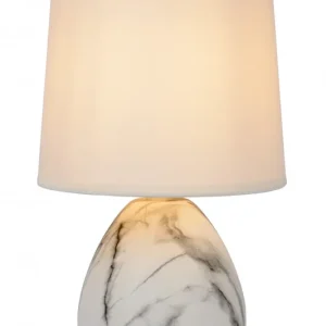 Exkluzív ajánlat Lucide 47508/81/31 asztali kislámpa Marmo 1x40W E14 - fehér, kerámia, kábelkapcsoló