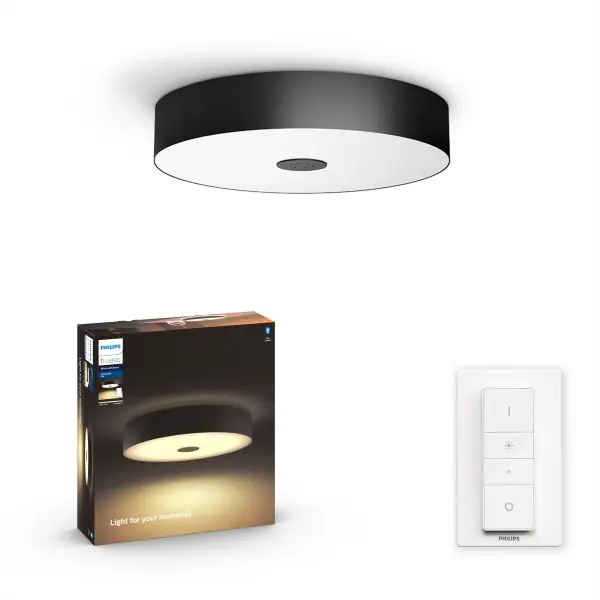 Szuper akció Philips Hue 8719514341258 LED mennyezeti lámpa Fair 1x25W 3000lm 2200-6500K - White Ambiance, távirányító, Bluetooth, fekete