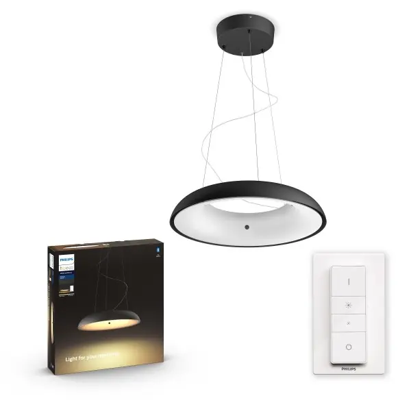 Philips Hue 8719514341074 LED mennyezeti függőlámpa Amaze 1x25W 2750-2900lm 2200-6500K - White Ambiance, Bluetooth, szabályozható, távirányító, fekete Végkiárusítás