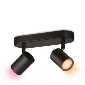 Korlátozott ajánlat WiZ Colors 8719514551954 LED mennyezeti spotlámpa Imageo 2x5 GU10 700lm 2200-6500K RGB - szabályozható, fekete