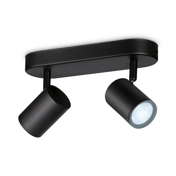 Legkelendőbb WiZ Tunable White 8719514551831 LED mennyezeti spotlámpa Imageo 2x5 GU10 690lm 2700-6500K - szabályozható, fekete