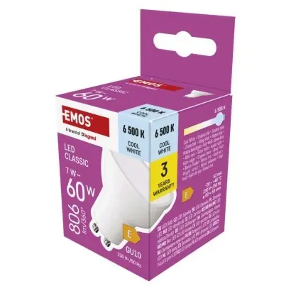 Kedvezményes ár EMOS ZQ8E44 LED izzó CLASSIC 7W integrált LED forrás 806lm 6500K