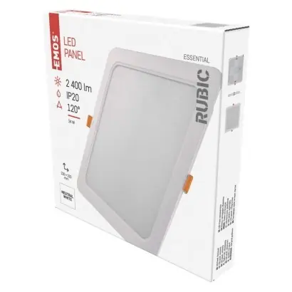 Biztonságos fizetés EMOS ZD2452 LED süllyeszthető lámpa RUBIC 24W integrált LED forrás 2400lm 4000K